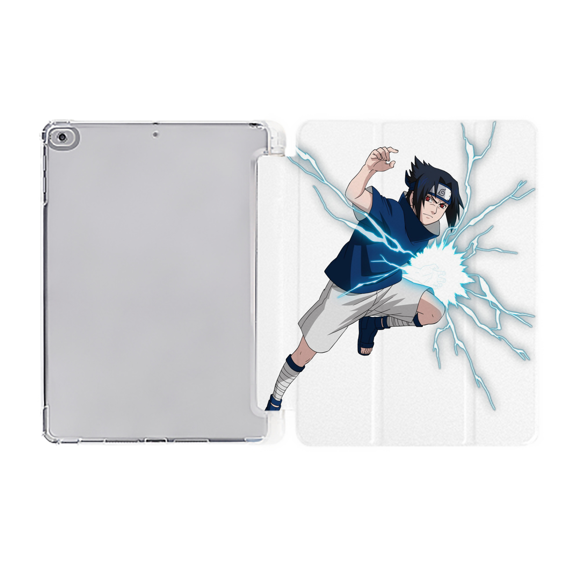 （画像用） NARUTO -ナルト- うちは サスケ Uchiha Sasuke IPad ケース ペン収納付き 三つ折りスタンド PUレザー×シリコン 対応機種9.5/10.5/10.9インチ